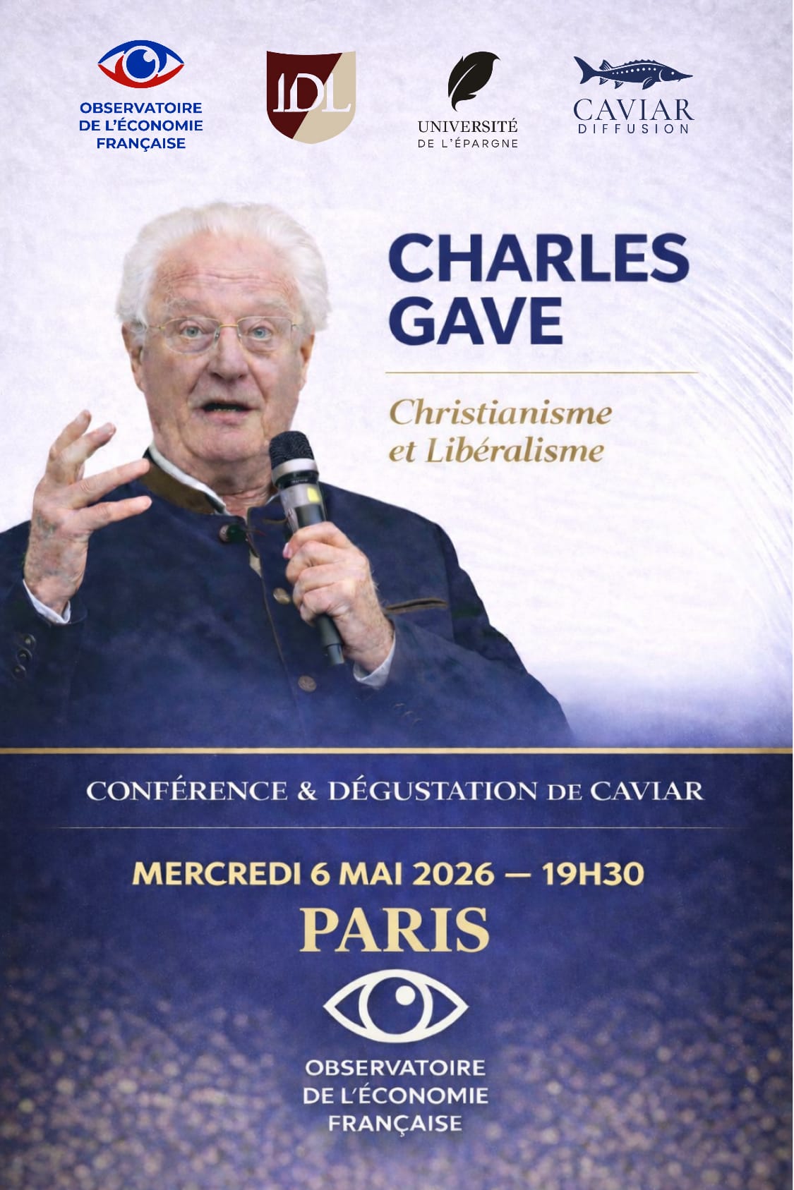 Image de l'événement Christianisme et Libéralisme - Charles Gave à Paris (adresse révélée 24H avant l'événement)