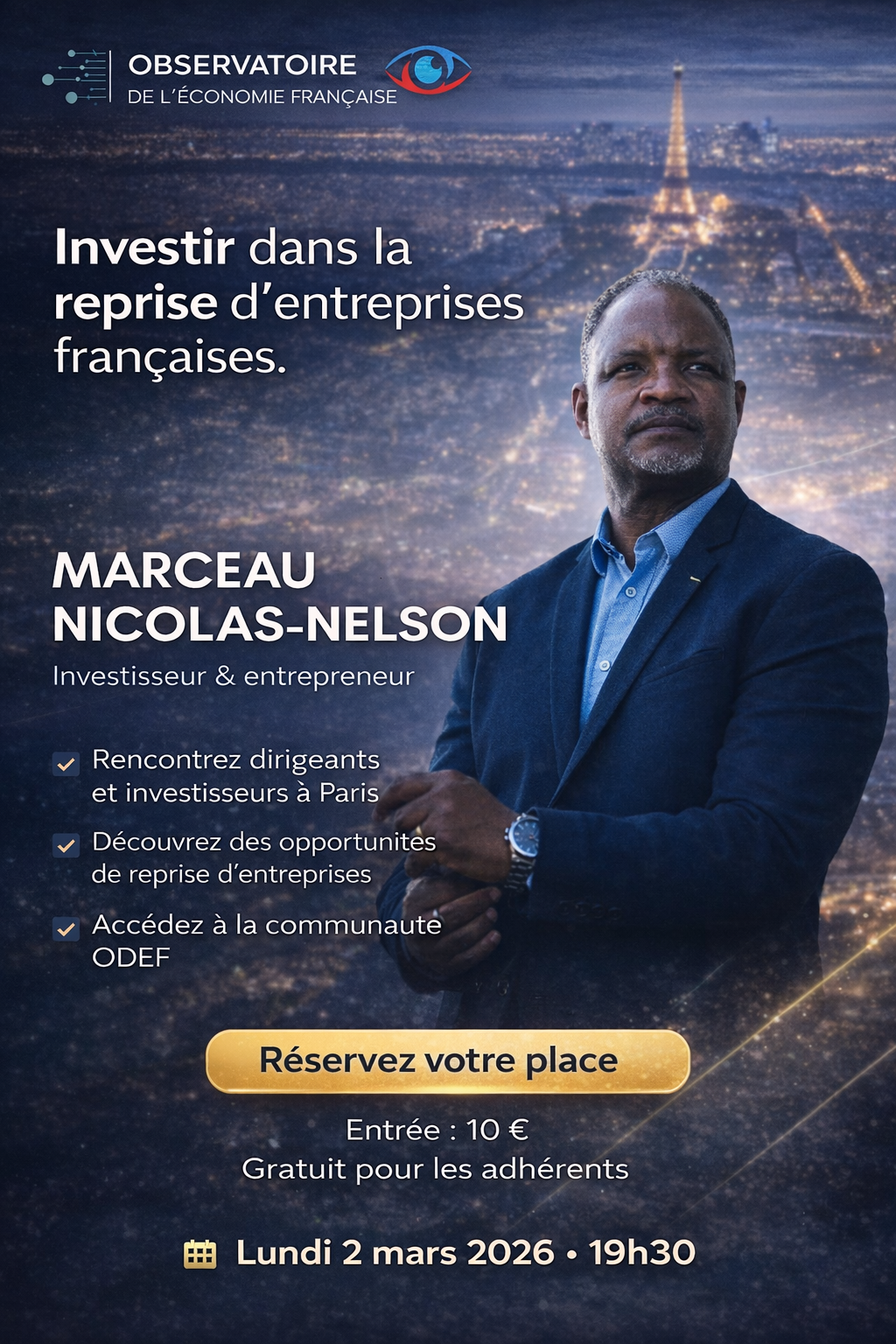 Image de l'événement Investir dans la reprise d'entreprises françaises à Pinot Grigio, 7 rue Charlemagn, Paris